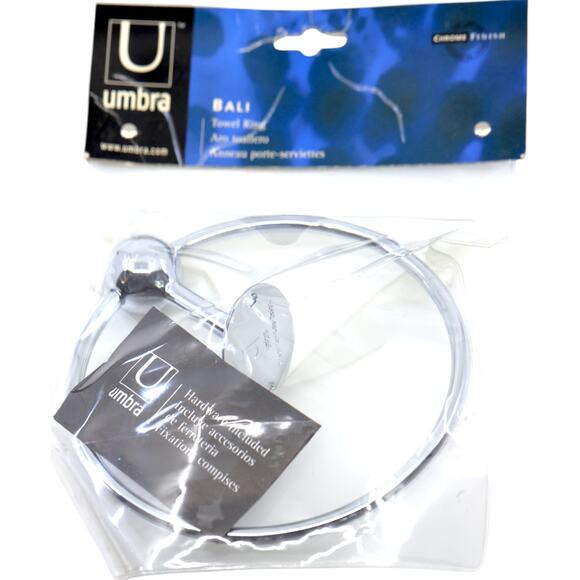 Umbra Bali Chrome Finish Towel Ring Die Cast Zinc - Picture 3 of 7